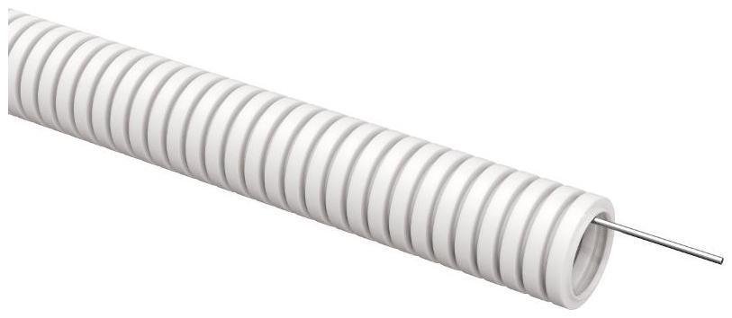 IEK ET-TG21-121-025-050-K01 ELASTA Труба гофрированная ПВХ d=25мм с зондом белая (50м) [в упаковке 50, цена за 1 м]
