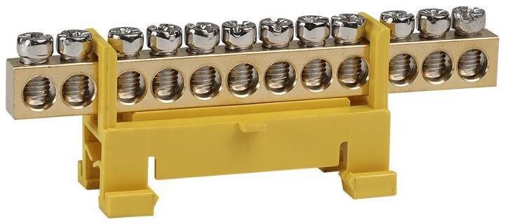 КЭАЗ 277834 Шина нулевая тип Стойка OptiKit BB-S-PE-DIN-12-6х9 желтый [в упаковке 10, цена за 1 шт]