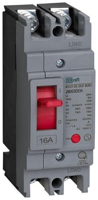 DEKraft 28003DEK Силовой авт. выкл. 2P 16A 20кА