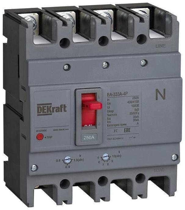 DEKraft 28125DEK Силовой авт. выкл. 4P 160A 35кА ВА-333А