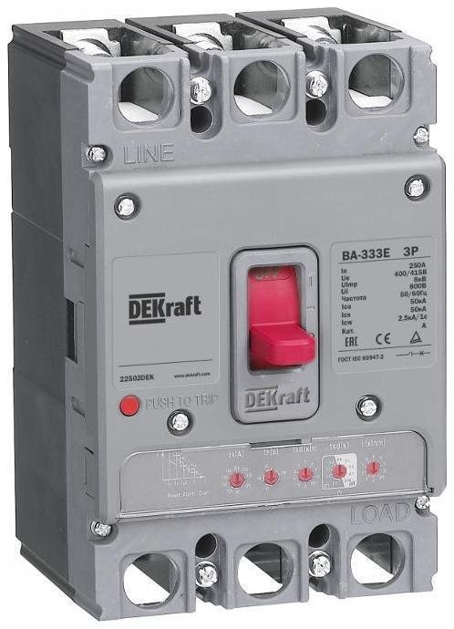 DEKraft 22490DEK Силовой авт. выкл. с электрон. расц. 3P 32А 50кА ВА-333E
