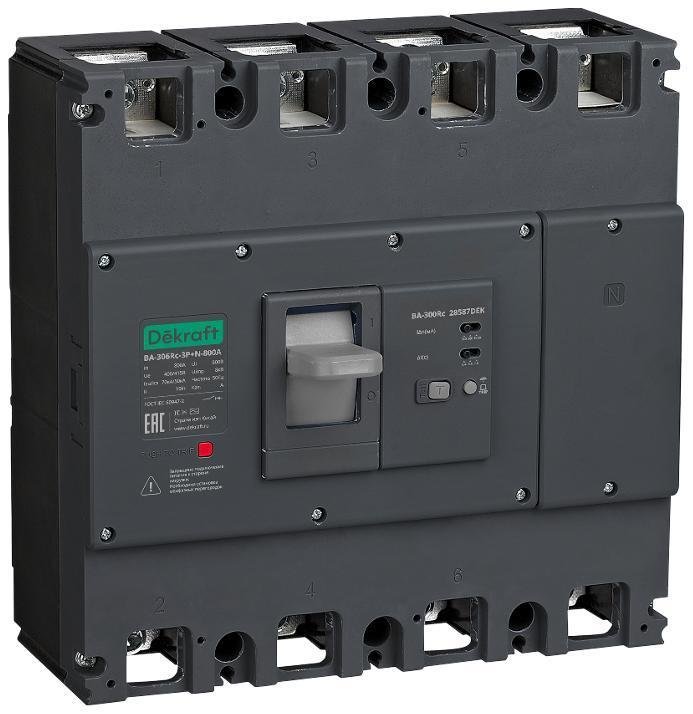 DEKraft 28575DEK Силовой авт. выкл. ВА-306Rc Inst 3P 800А 70кА 300/500/1000мА