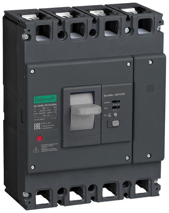DEKraft 28570DEK Силовой авт. выкл. ВА-304Rc Sel 3P+N 315А 70кА 300/500/1000мА 0,4/0,5/1с