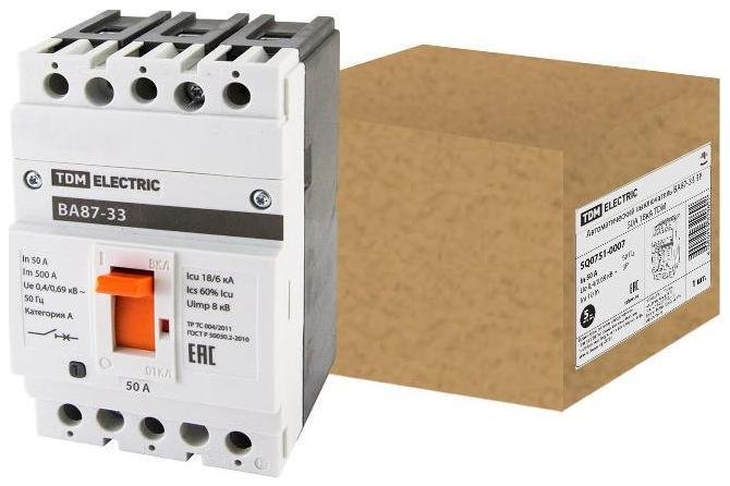 TDM electric SQ0751-0007 Автоматический выключатель ВА87-33 3Р 50А 18кА