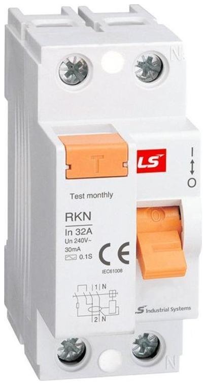 LSIS 062203078B Дифференциальный выключатель нагрузки (УЗО) RKN 2P 40A 300mA