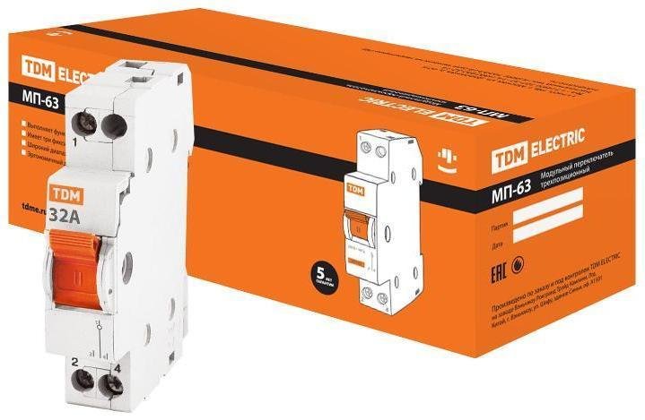 TDM electric SQ0224-0006 Переключатель модульный трехпозиционный МП-63 1P 32А