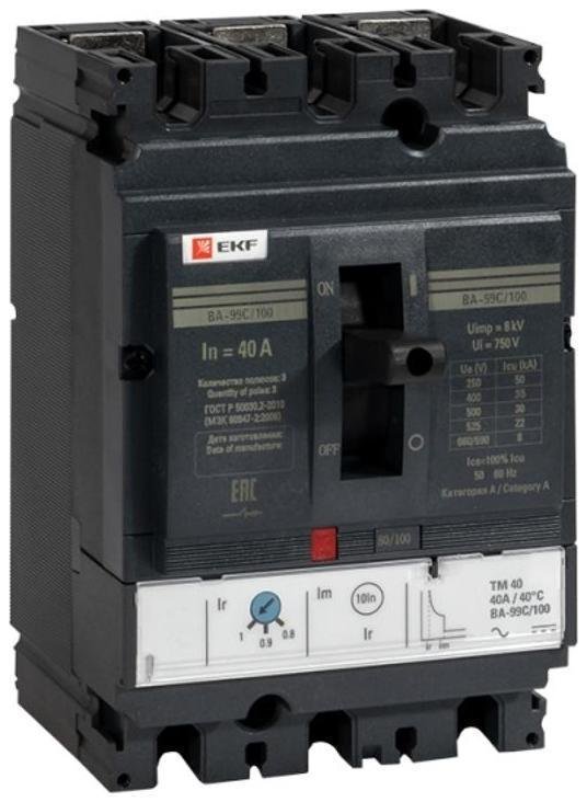 EKF mccb99C-100-40 Выключатель автоматический ВА-99C (Compact NS) 100/40А 3P 36кА PROxima