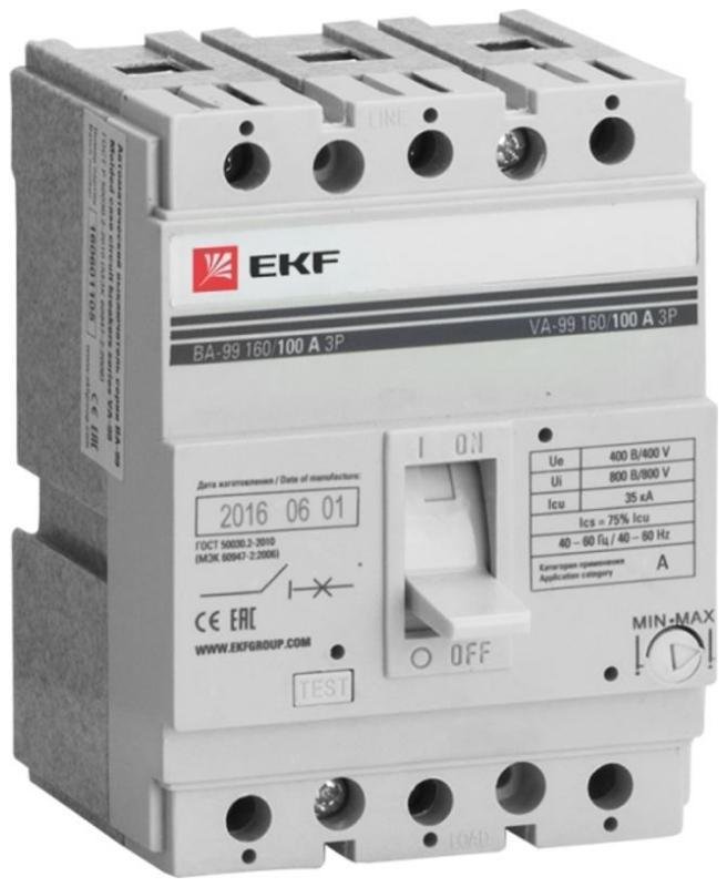 EKF mccb99-160-32 Выключатель автоматический ВА-99 160/32А 3P 35кА PROxima
