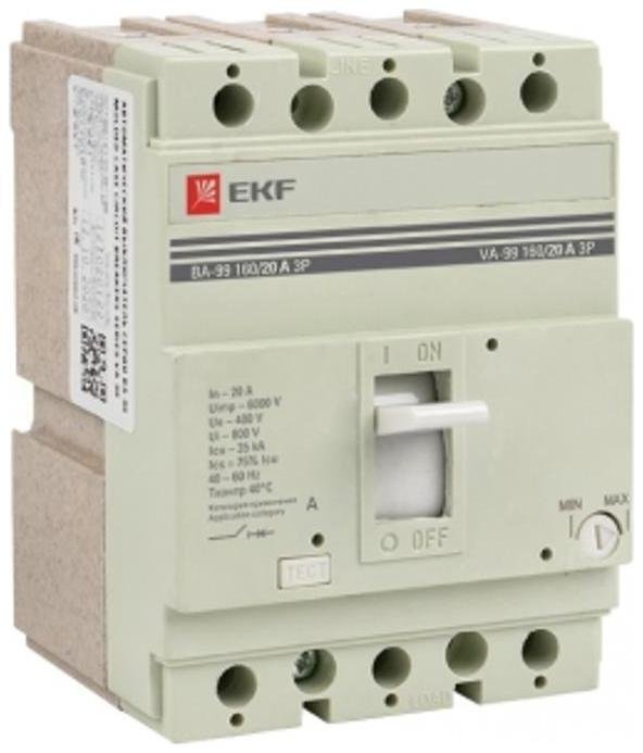EKF mccb99-160-20 Выключатель автоматический ВА-99 160/20А 3P 35кА PROxima