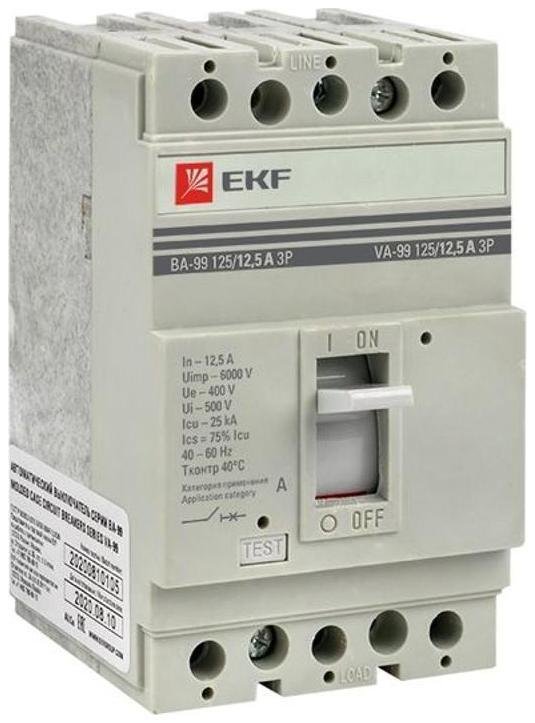 EKF mccb99-125-12.5 Выключатель автоматический ВА-99 125/12,5А 3P 25кА PROxima