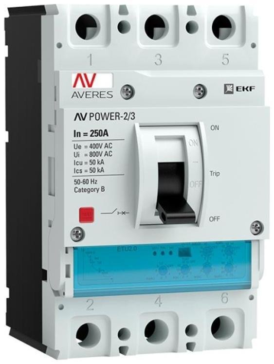 EKF mccb-23-250-2.2-av Выключатель автоматический AV POWER-2/3 250А 50kA ETU2.2