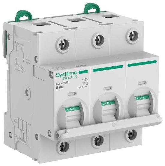 Systeme Electric S9H31391 Systeme9 Автоматический выключатель (АВ) 27мм B 100A 3P 10 kA 400В