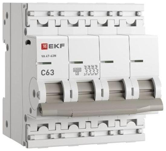 EKF M636463C Выключатель автоматический четырёхполюсный 63А (C) 6кА ВА 47-63N PROxima| M636463C