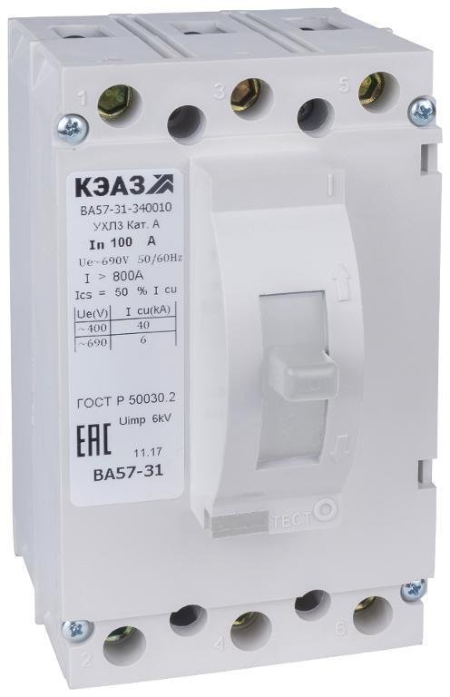 КЭАЗ 108441 Выключатель автоматический ВА57-31-340010-80А-800-690AC-УХЛ3