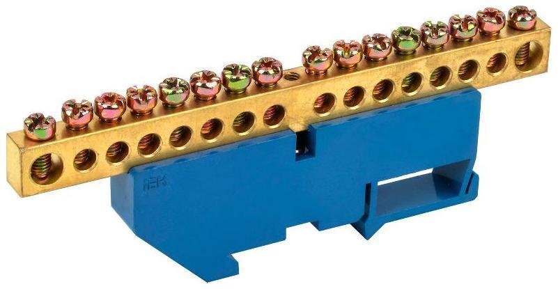 IEK YNN10-812-16D-K07 Шина N "ноль" на DIN-изоляторе ШНИ-8х12-16-Д-С [в упаковке 20, цена за 1 шт]