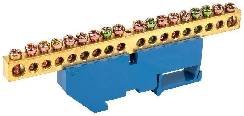 IEK YNN10-812-18D-K07 Шина N "ноль" на DIN-изоляторе ШНИ-8х12-18-Д-С [в упаковке 20, цена за 1 шт]