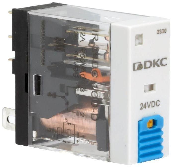 DKC IR-12DC-1CO-D Реле миниатюрное промышленное, 1CO, ком. ток 12А, AgSnO2, напряжение 12V DC, опция: тест-кнопка+светодиод+защитный диод [в упаковке 20, цена за 1 шт]