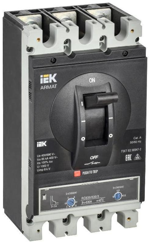 IEK AR-MCCB-3I-085-0630A-ATUC ARMAT Авт. выкл. лит. корпус 3P I 85кА 630А ТМ рег