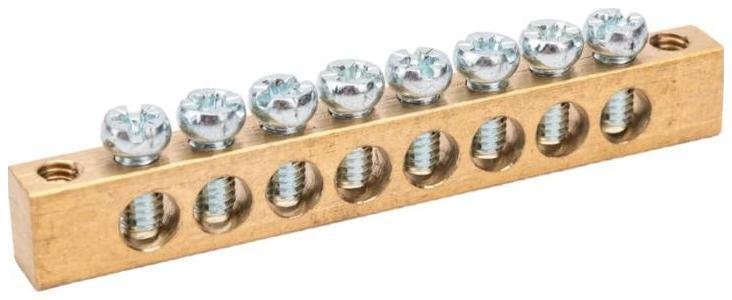 Промрукав PR08.28897 Шина "N" нулевая 8x12мм 8/2 (8 групп/крепеж по краям) (10 шт/уп) [в упаковке 10, цена за 1 шт]