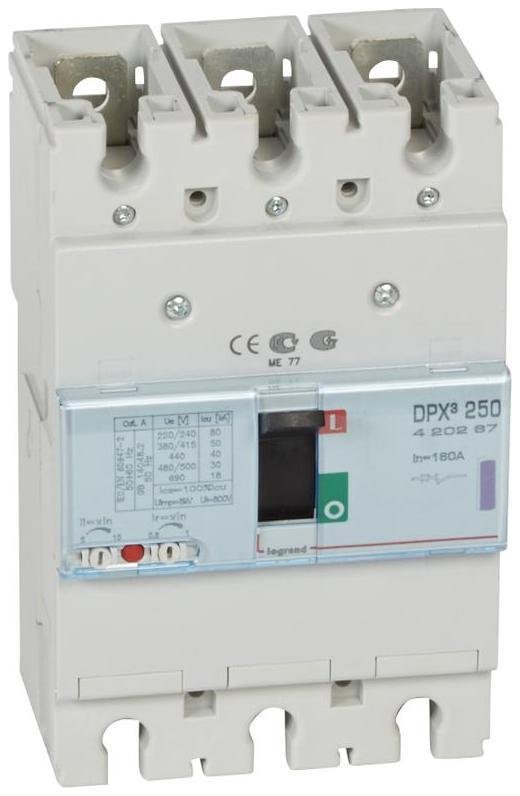 Legrand 420267 Автоматический выключатель DPX3 250 термомагнитный расцепитель 50кА 400В 3П 160А