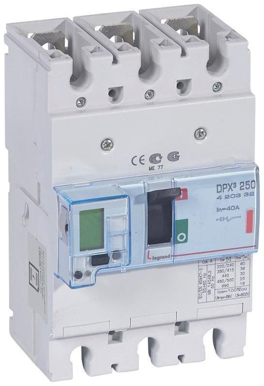 Legrand 420332 Автоматический выключатель DPX3 250 - эл. расцепитель - 36 кА - 400 В" - 3П - 40 А