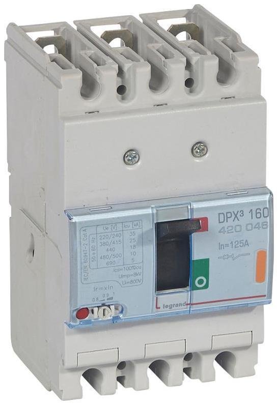 Legrand 420046 Автоматический выключатель DPX3 160 термомагнитный расцепитель 25кА 400В 3П 120А