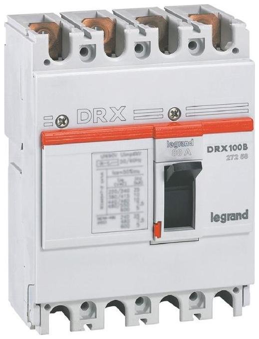 Legrand 027258 DRX125 термомагнитный 80A 4П 20KA