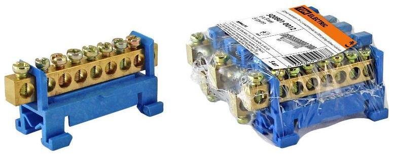 TDM electric SQ0801-0012 Шина "N" нулевая с изолятором на DIN-рейку 6x9мм стойка мал. 8 групп [в упаковке 5, цена за 1 шт]