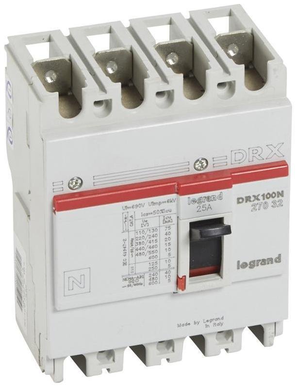 Legrand 027032 DRX125 термомагнитный 25A 4П 20KA