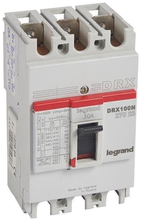 Legrand 027023 DRX125 термомагнитный 30A 3П 20KA