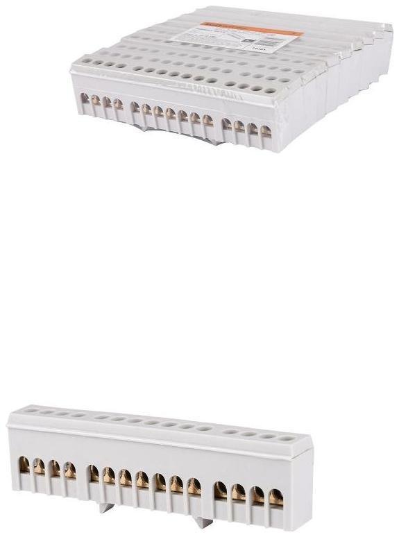 TDM electric SQ0801-0213 Шина "L" "фаза" в сером изоляторе на DIN-рейку 6x9мм 15 групп [в упаковке 10, цена за 1 шт]
