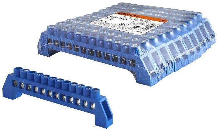 TDM electric SQ0801-0320 Шина "N" нулевая в изоляторе 6х9мм 12 групп никелированная [в упаковке 10, цена за 1 шт]