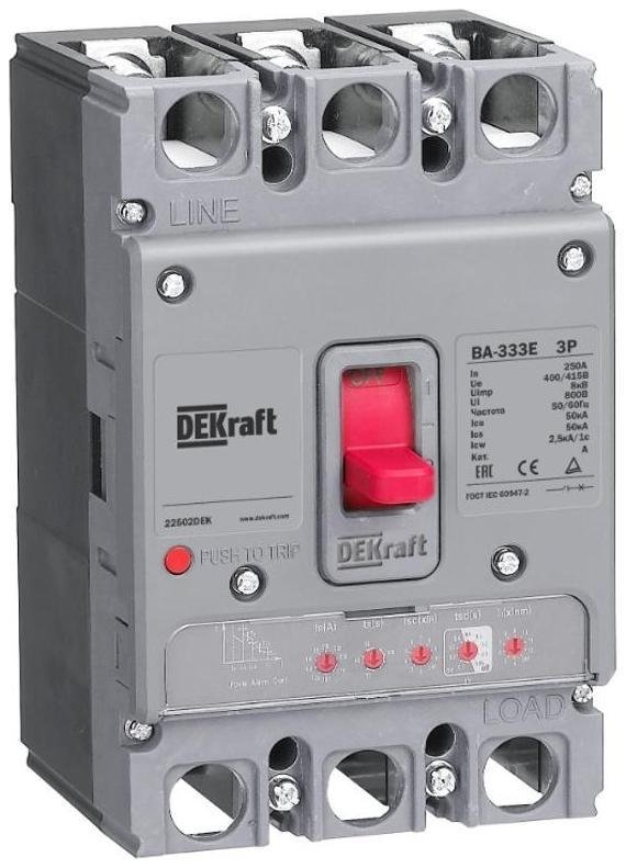 DEKraft 22501DEK Силовой авт. выкл. с электрон. расц. 4P 125А 50кА ВА-333E