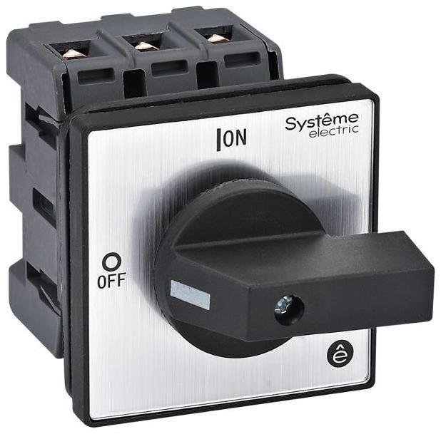 Systeme Electric MSD63320B Выключатель-Разъединитель 3P 63A IP20 с чёрной рукояткой на дверцу 4 винтами