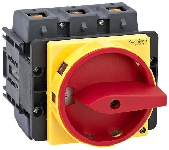 Systeme Electric MSD175310R Выключатель-Разъединитель 3P 175A IP20 с красной рукояткой на дверцу 4 винтами с замком