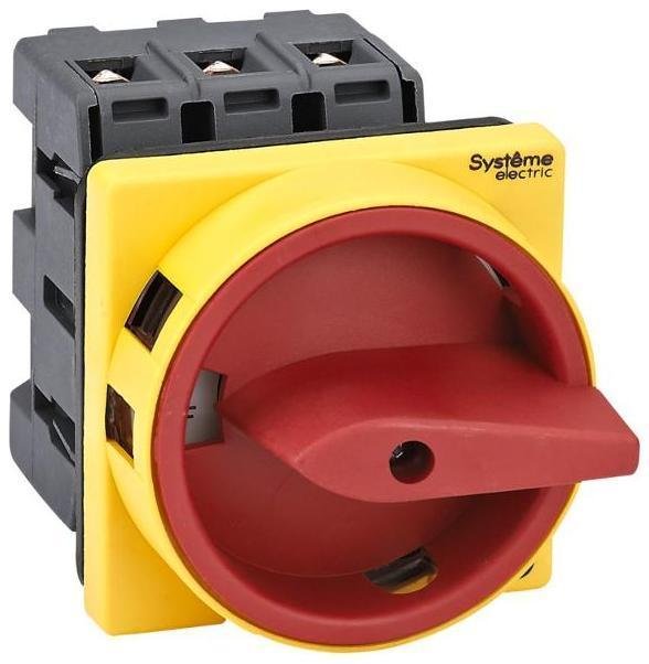 Systeme Electric MSD63310R Выключатель-Разъединитель 3P 63A IP20 с красной рукояткой на дверцу 4 винтами с замком