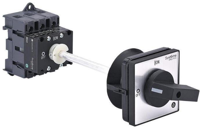 Systeme Electric MSD40340B Выключатель-Разъединитель 3P 40A IP20 С ЧЁРНОЙ выносной рукояткой на дин-рейке/плате