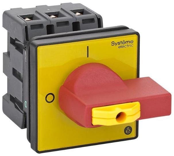 Systeme Electric MSD40360R Выключатель-Разъединитель 3P 40A IP20 с красной рукояткой на дверцу 4 винта 1 замок