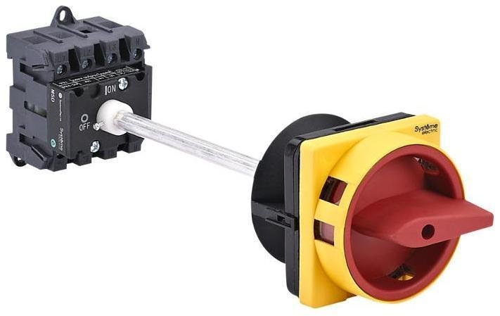 Systeme Electric MSD25440R Выключатель-Разъединитель 4P 25A IP20 с красной выносной рукояткой на дин-рейке/плате с замком