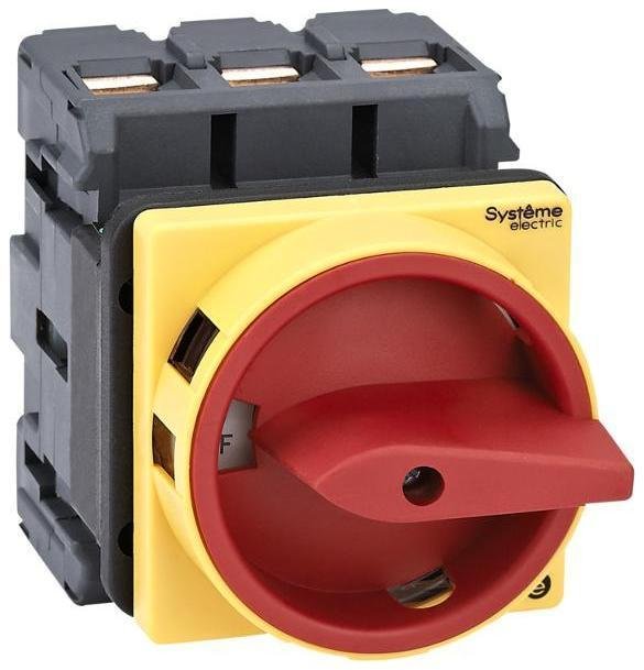 Systeme Electric MSD100310R Выключатель-Разъединитель 3P 100A IP20 с красной рукояткой на дверцу 4 винтами с замком