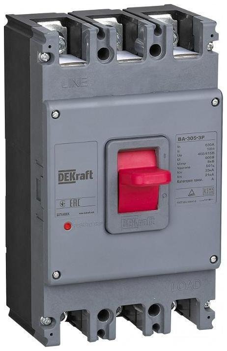 DEKraft 22824DEK Силовой авт. выкл. для защиты двиг. 3P 630А 50кА ВА-305