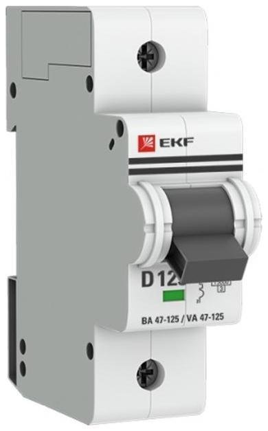 EKF mcb47125-1-125D Выключатель автоматический однополюсный ВА 47-125 125А D 15кА PROxima [в упаковке 72, цена за 1 шт]