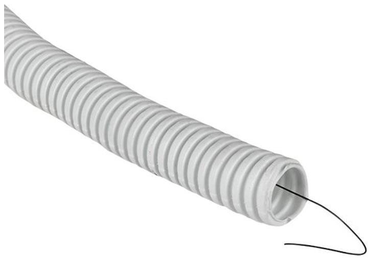 EKF tg-z-20-100-white Труба гофр.ПВХ Plast с зондом d20мм (100м) белая [в упаковке 100, цена за 1 м]