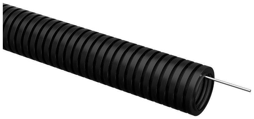 IEK ET-TG21-121-032-025-K02 ELASTA Труба гофрированная ПВХ d=32мм с зондом черная (25м) [в упаковке 25, цена за 1 м]