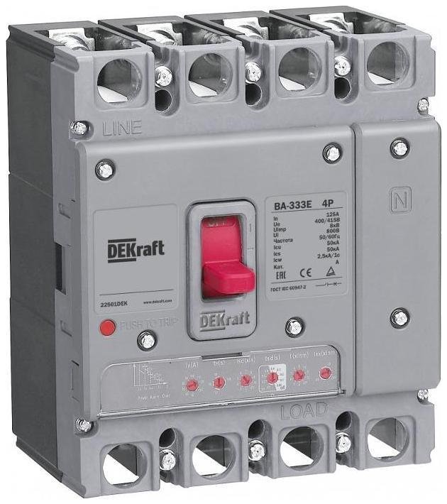 DEKraft 22497DEK Силовой авт. выкл. с электрон. расц. 4P 160А 50кА ВА-333E