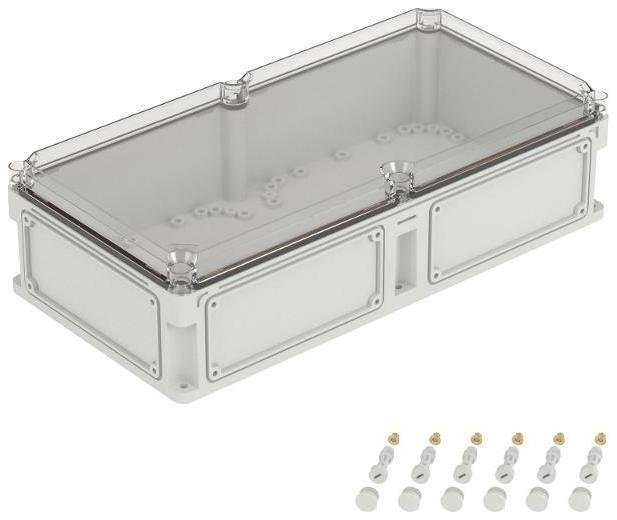 DKC 563311 Корпус пластиковый RAM box IP67 600х300х160 мм (высота крышки 35) стенка с выбивными фланцами прозрачная крышка