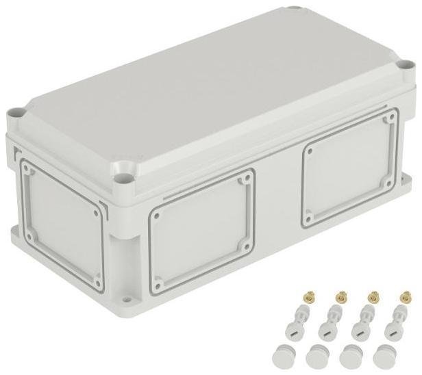 DKC 542310 Корпус пластиковый RAM box IP67 400х200х160 мм (высота крышки 35) стенка с выбивными фланцами непрозрачная крышка