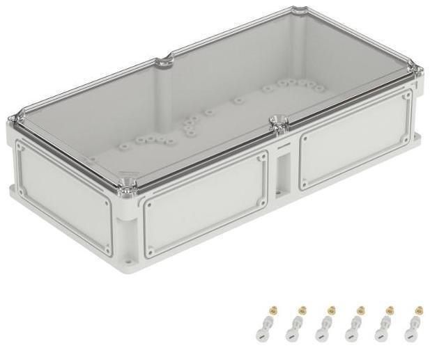DKC 563211 Корпус пластиковый RAM box IP67 600х300х146 мм(высота крышки 21) стенка с выбивными фланцами прозрачная крышка