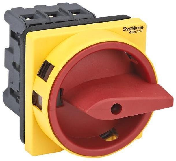 Systeme Electric MSD32310R Выключатель-Разъединитель 3P 32A IP20 с красной рукояткой на дверцу 4 винтами с замком