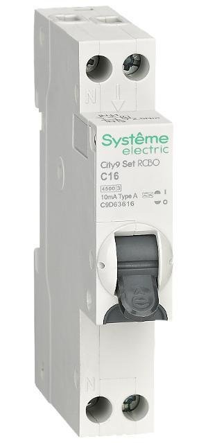 Systeme Electric C9D63616 АВДТ City9 1П+Н C16 4500A 10мА A 18мм